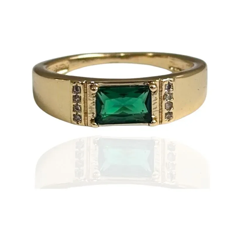 ANEL ZIRCÔNIA RETANGULAR