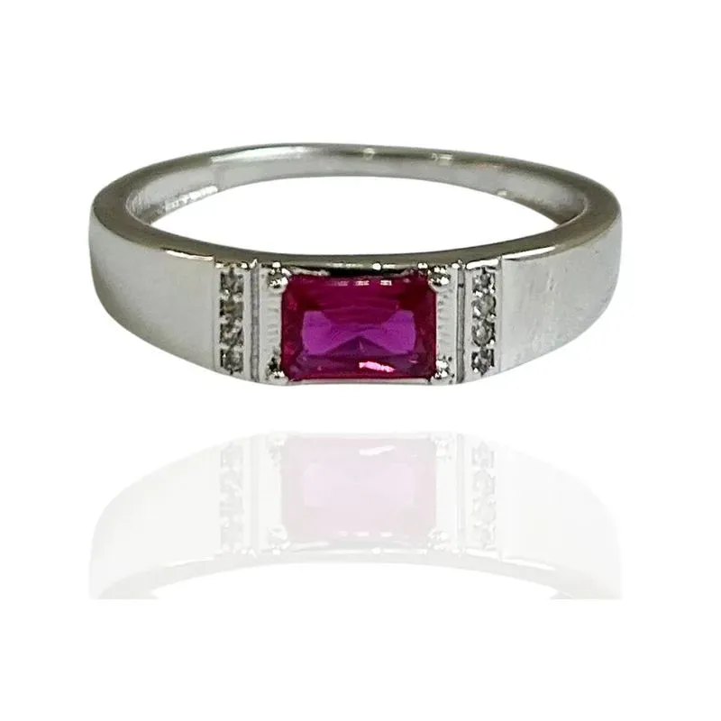 ANEL ZIRCÔNIA RETANGULAR