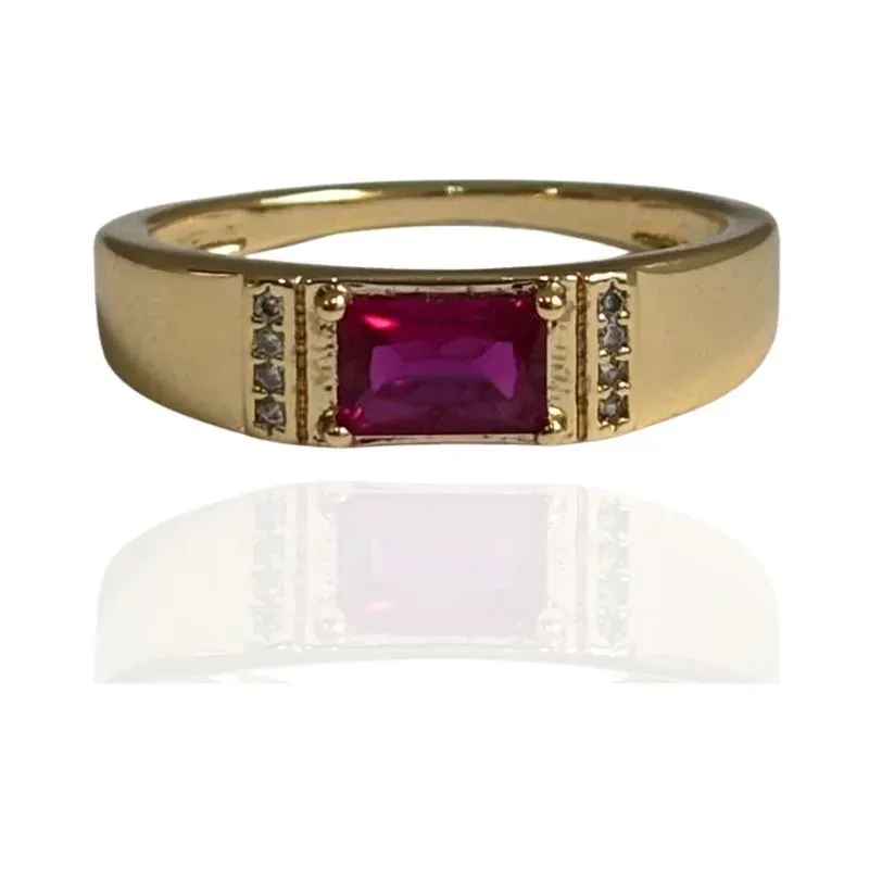 ANEL ZIRCÔNIA RETANGULAR