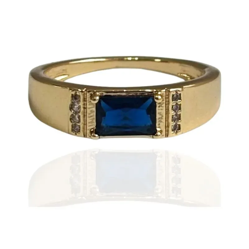 ANEL ZIRCÔNIA RETANGULAR