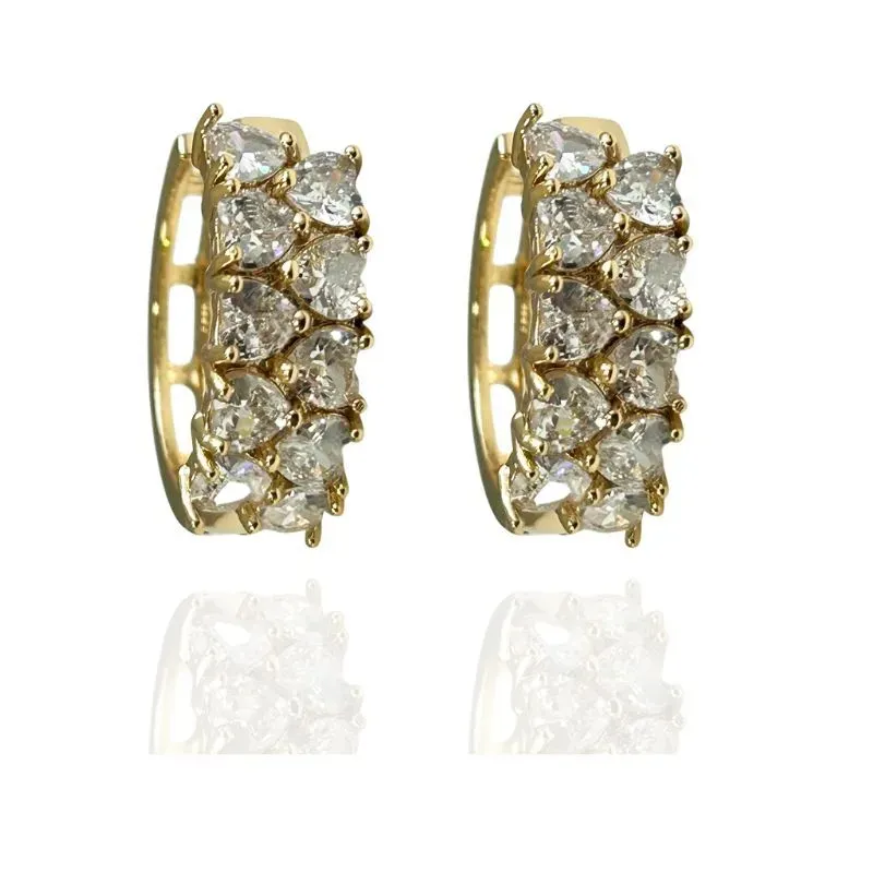 ARGOLA ZIRCÔNIAS DE CORAÇÃO