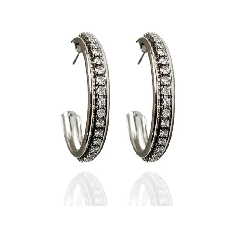 ARGOLA G DE TARRAXA COM FILEIRA EM ZIRCÔNIAS