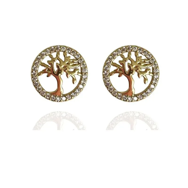 BRINCO REDONDO ÁRVORE DA VIDA CRAVEJADO EM VOLTA