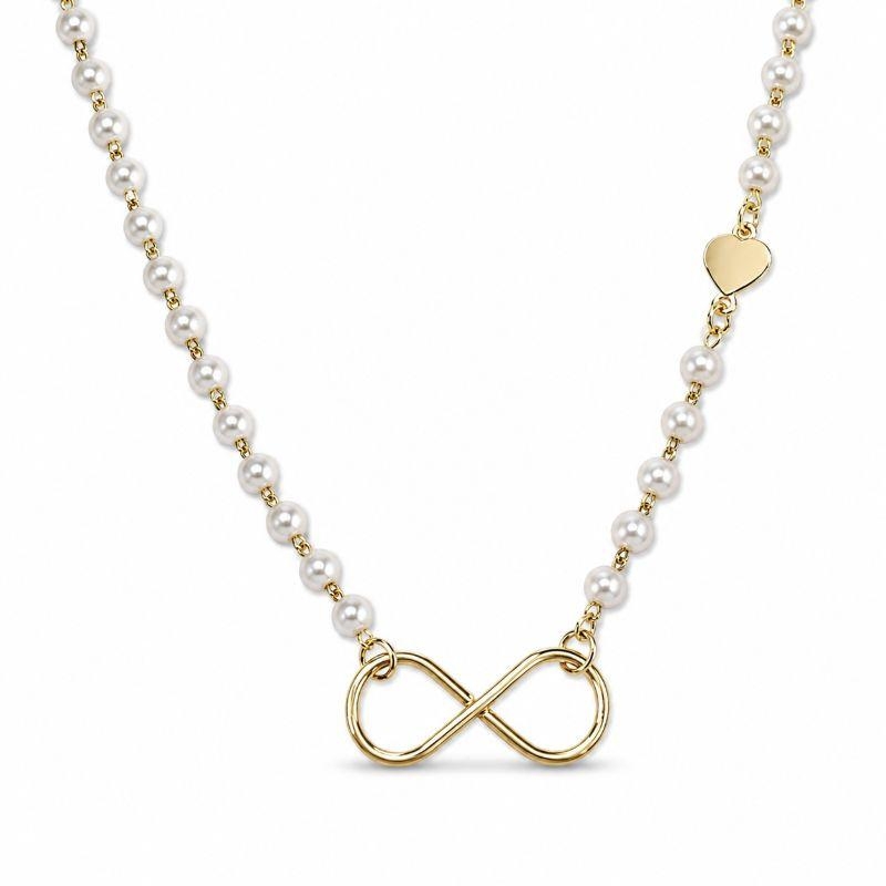 CHOKER PÉROLAS INFINITO E CORAÇÃO