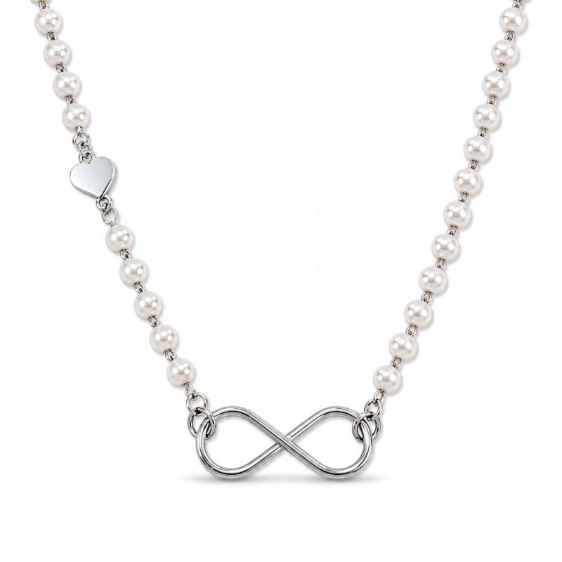 CHOKER PÉROLAS INFINITO E CORAÇÃO