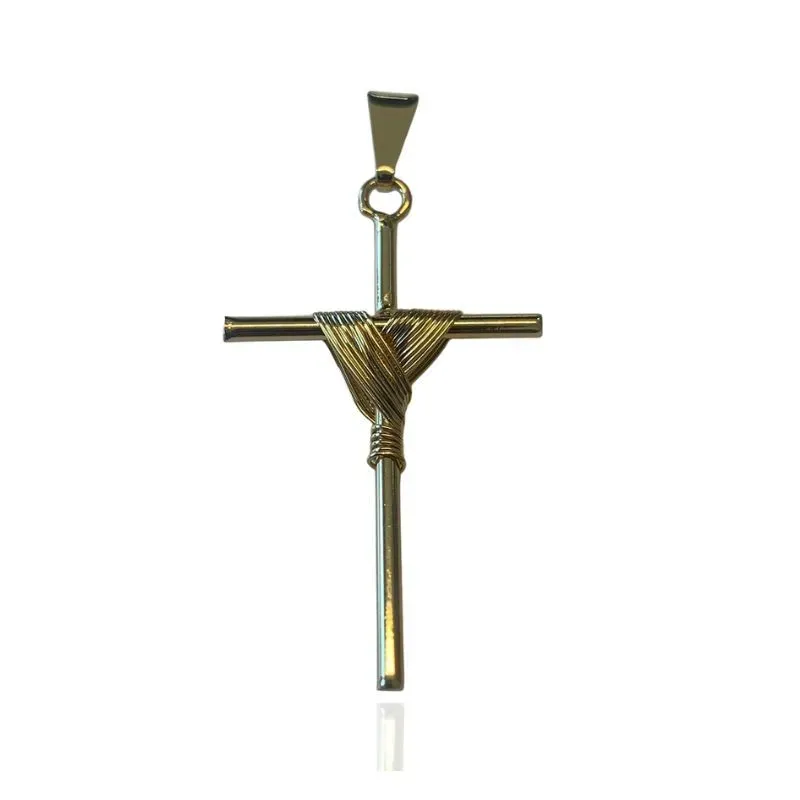 PINGENTE CRUZ COM AMARRAÇÃO DE FIO PINGENTE CRUZ COM AMARRAÇÃO DE FIO