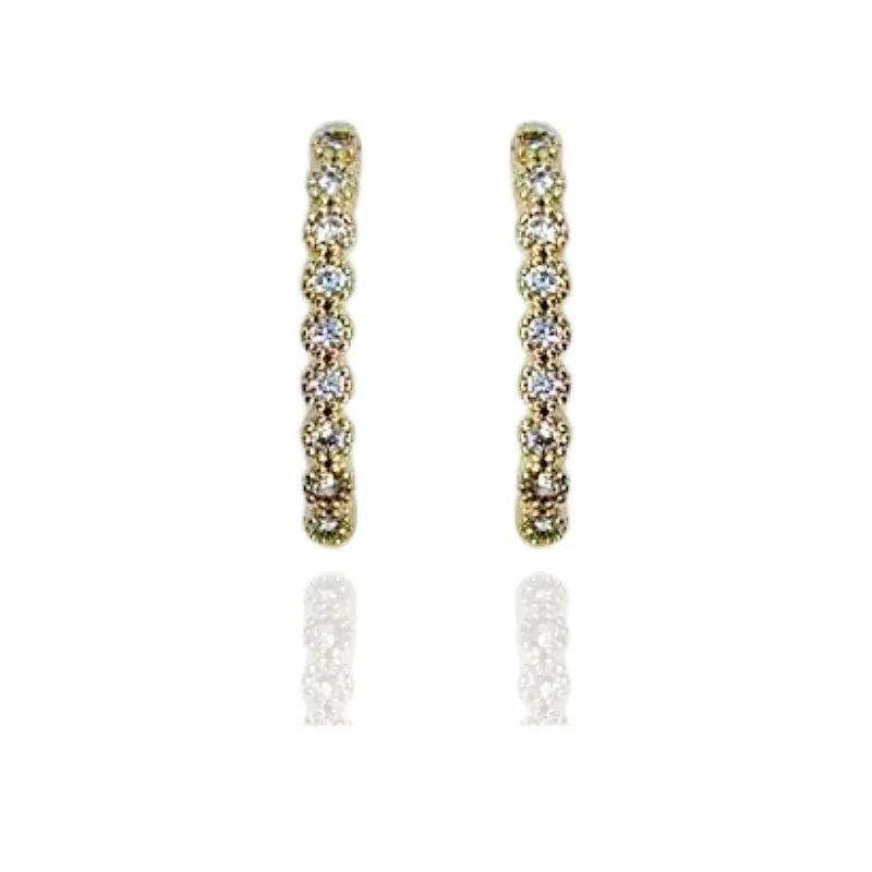 BRINCO EAR HOOK 9 ZIRCÔNIAS EMBUTIDAS
