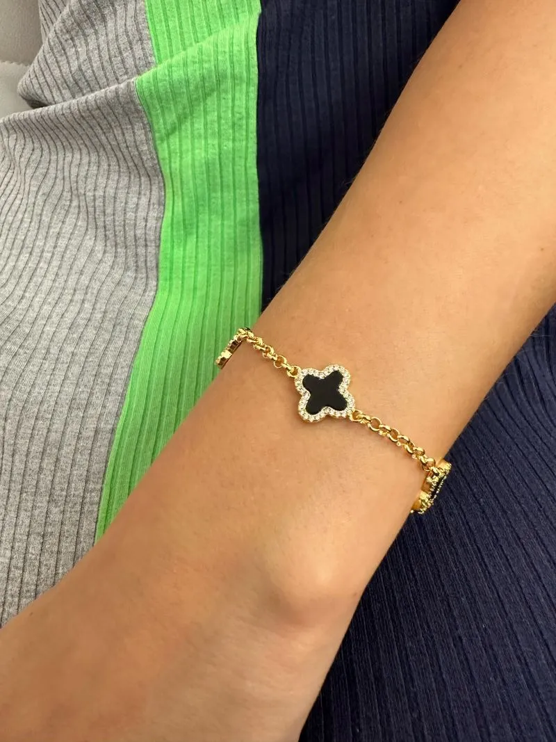PULSEIRA INSPIRAÇÃO TREVO  VAN CLEEF MADREPÉROLA