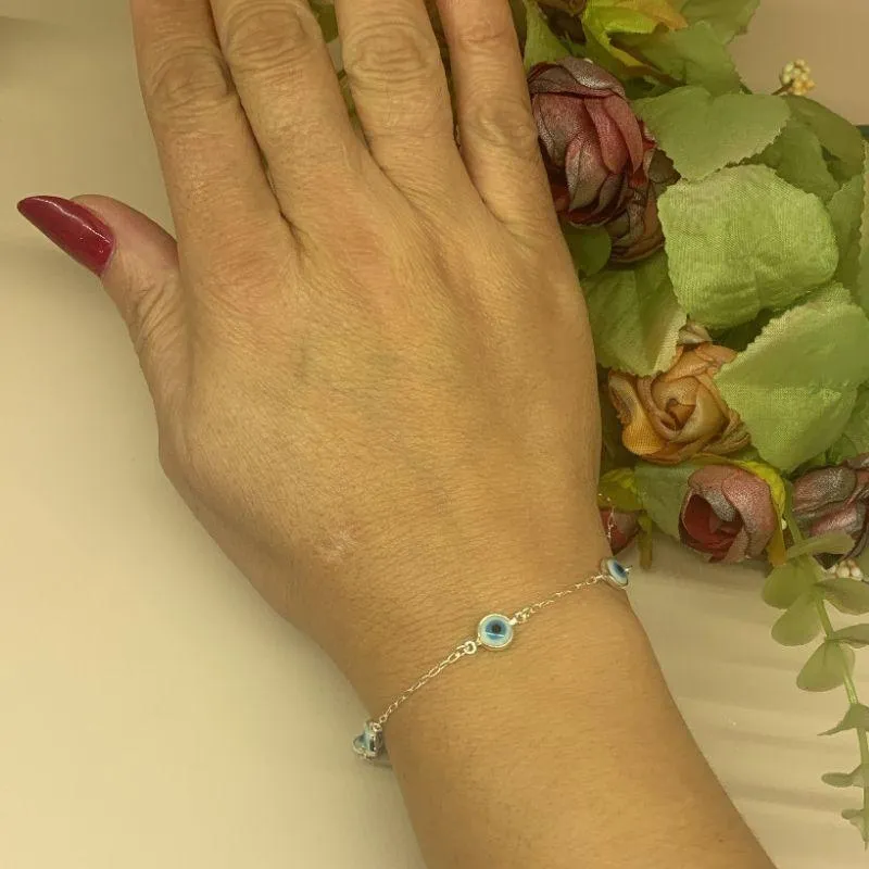 PULSEIRA OLHO GREGO SEPARADO PRATA 925
