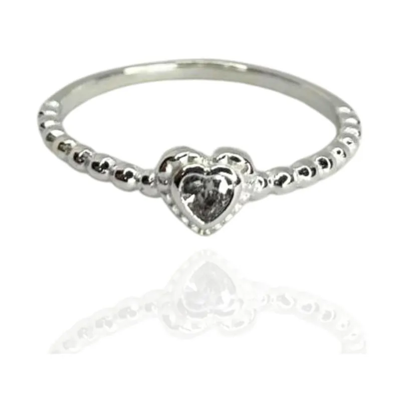 ANEL CORACÃO ZIRCÔNIA BOLINHAS