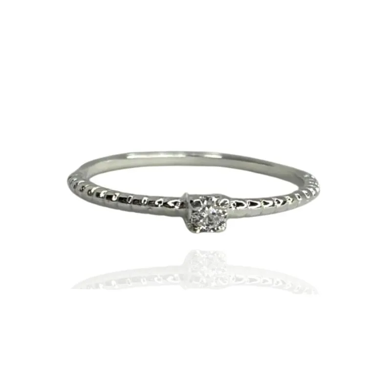 ANEL SOLITÁRIO MINI ZIRCÔNIA