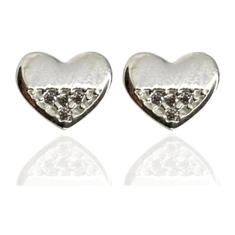 BRINCO CORAÇÃO METADE CRAVEJADO