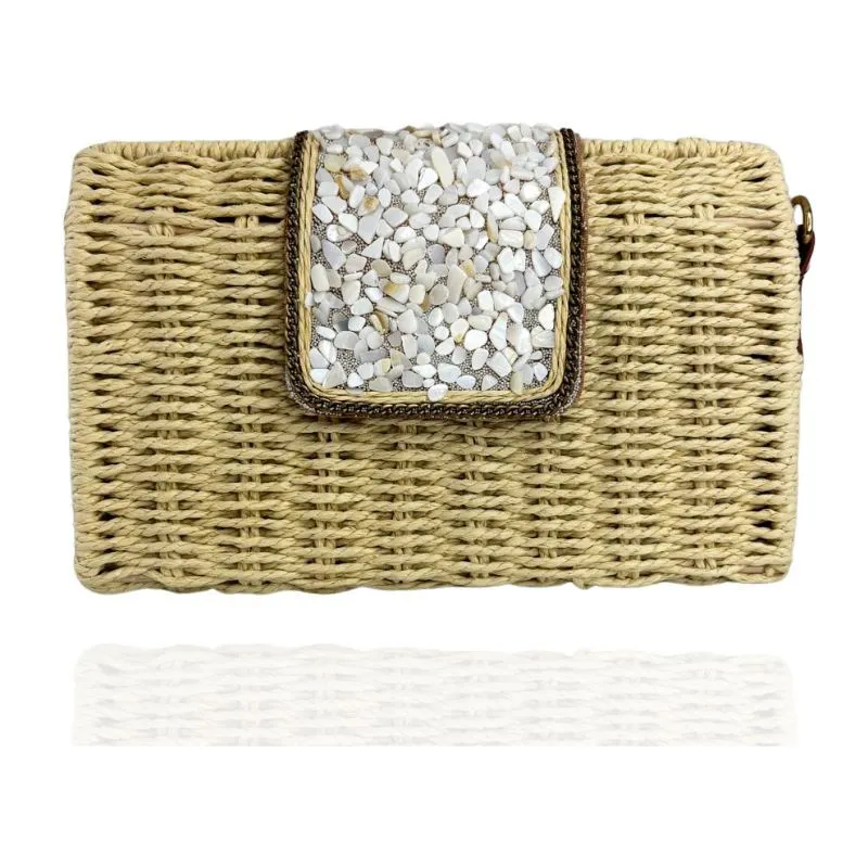 CLUTCH PALHA COM PEDRAS