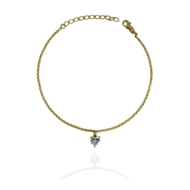 TORNOZELEIRA ELO PORTUGUÊS CORAÇÃO