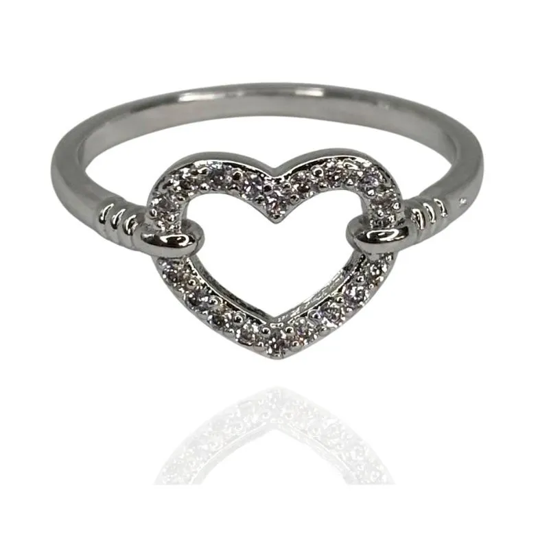 ANEL CORAÇÃO CRAVEJADO