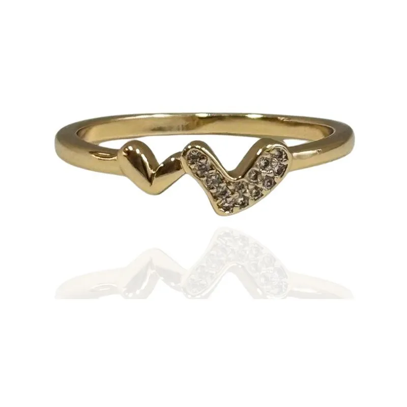 ANEL CORAÇÕES CRAVEJADO