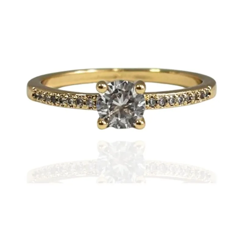 ANEL SOLITÁRIO AROS GRAVEJADOS