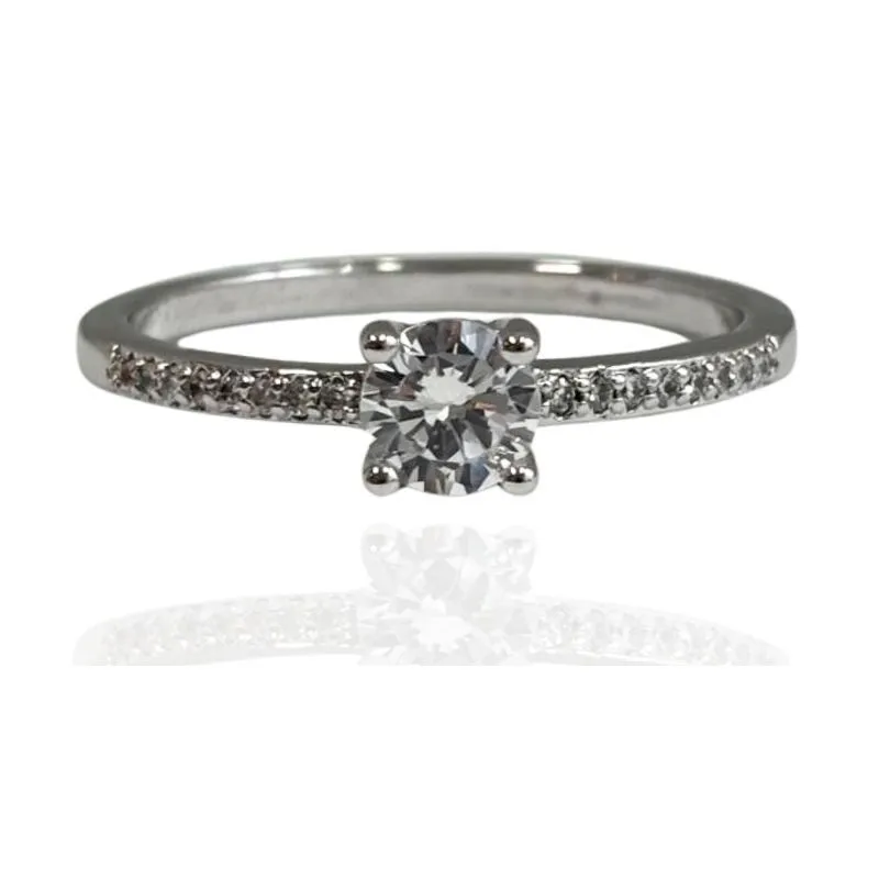 ANEL SOLITÁRIO AROS GRAVEJADOS