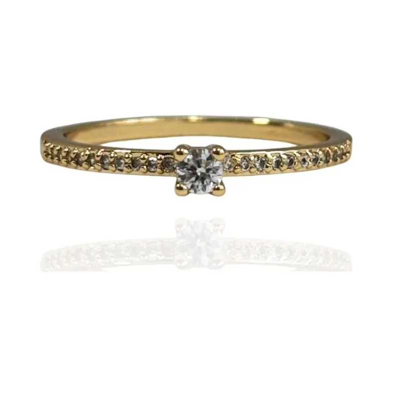 ANEL SOLITÁRIO VOLTA CRAVEJADO