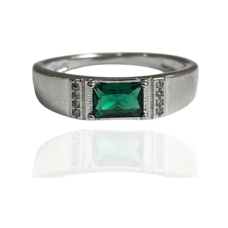 ANEL ZIRCÔNIA RETANGULAR