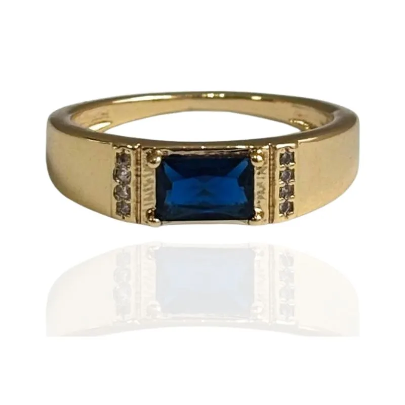 ANEL ZIRCÔNIA RETANGULAR