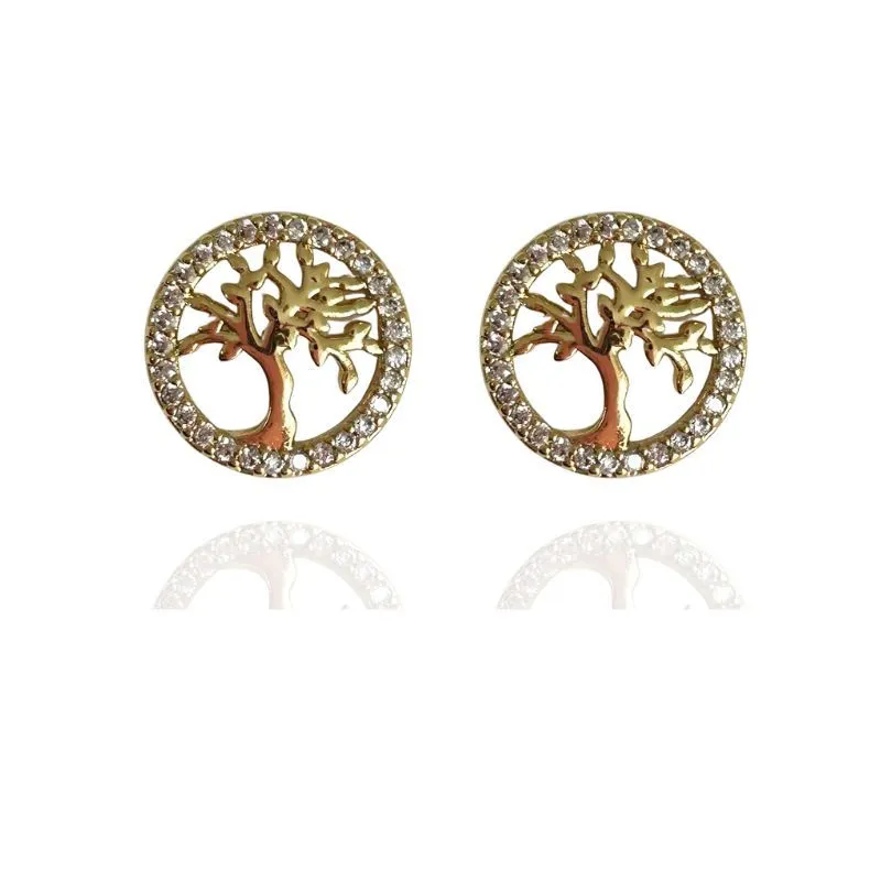 BRINCO REDONDO ÁRVORE DA VIDA CRAVEJADO EM VOLTA