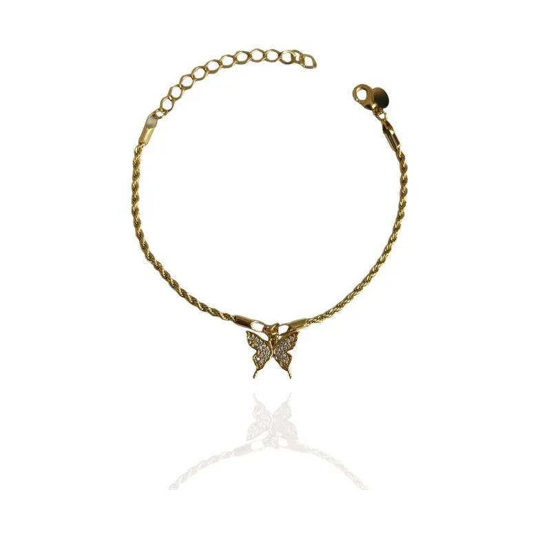 PULSEIRA CORDÃO BAIANO BORBOLETA CRAVEJADA