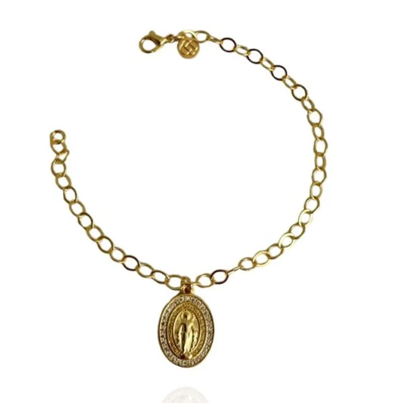 PULSEIRA ELOS PINGENTE NOSSA SENHORA DAS GRAÇAS