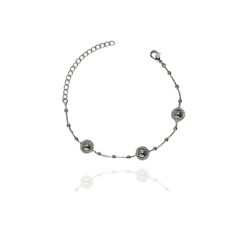 PULSEIRA COM ESFERAS E ZIRCÔNIAS CORRENTE BOLINHAS