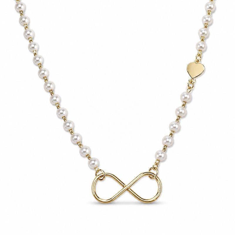 CHOKER PÉROLAS INFINITO E CORAÇÃO