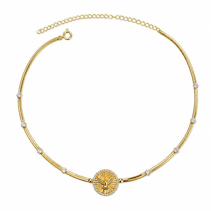 CHOKER FILETE ESPÍRITO SANTO E ZIRCÔNIAS